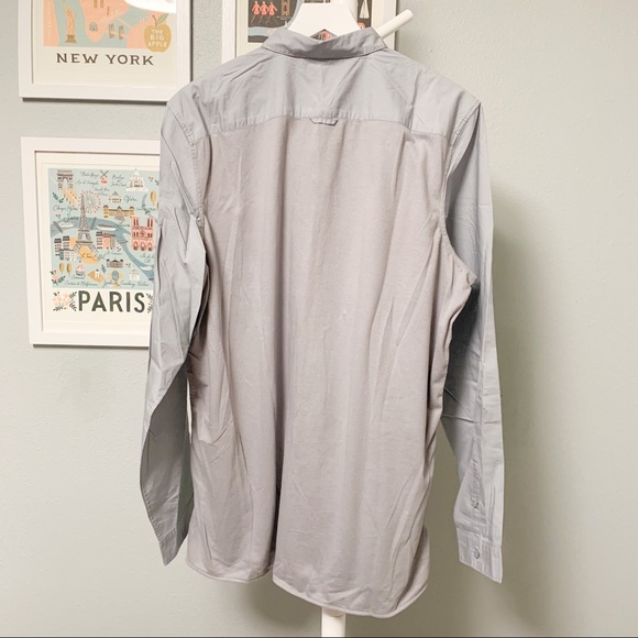 Gap Gray Stripe Button-Down Shirt XL - Picture 5 of 7